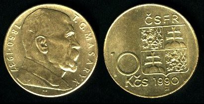 10Kčs (CuAlNi)  T.G. Masaryk